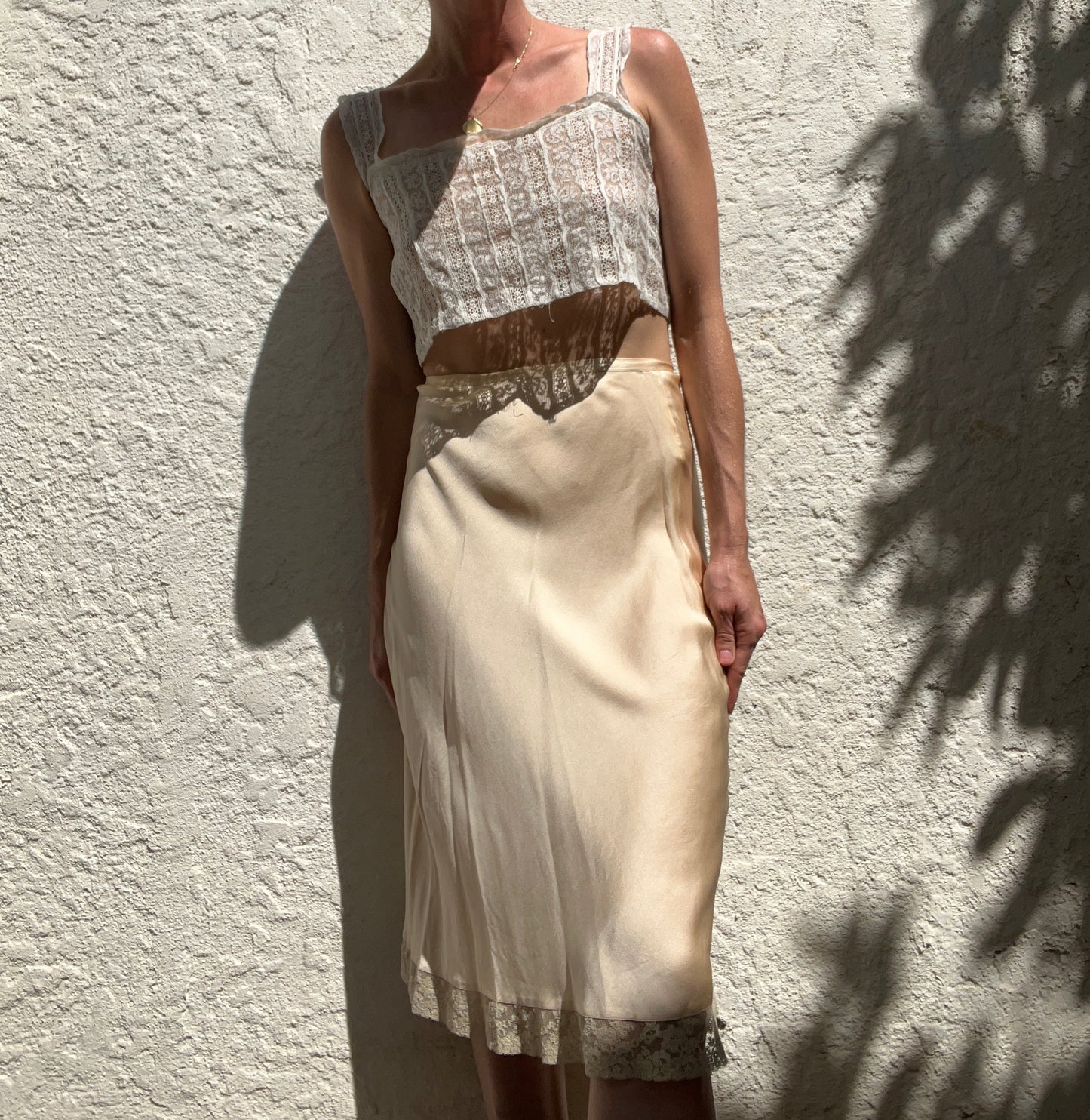 Blush Silk Skirt