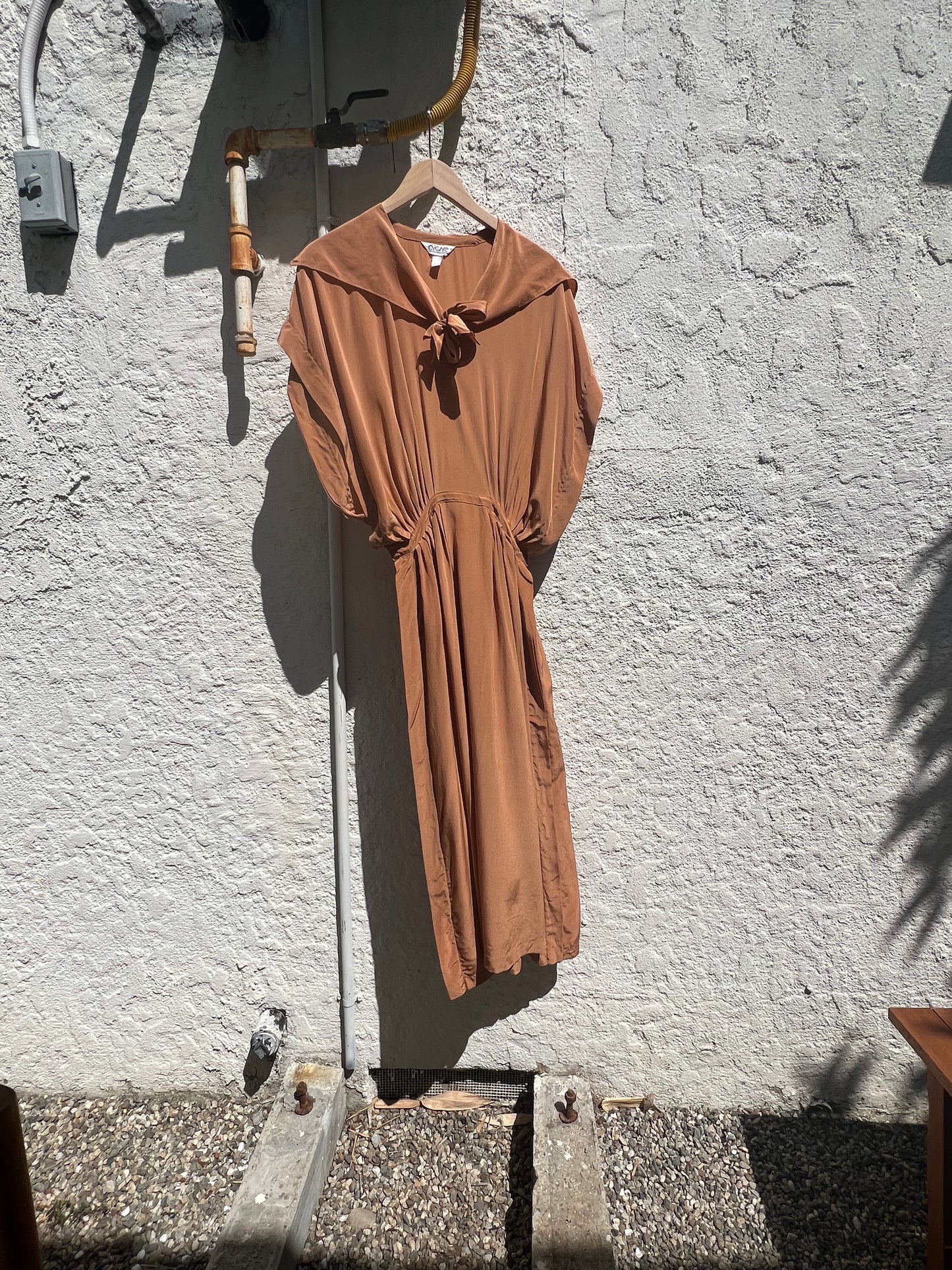 Peach Silk Bow Dress
